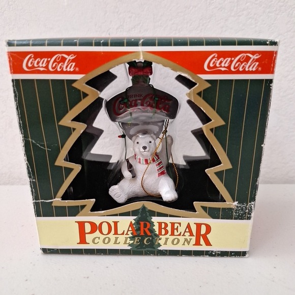 Coca‎ Cola Polar Bear Cub Collection Ornament- New In Box Vintage - Picture 2 of 7